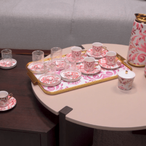 طقم قهوة سيراميك احمر   Baan